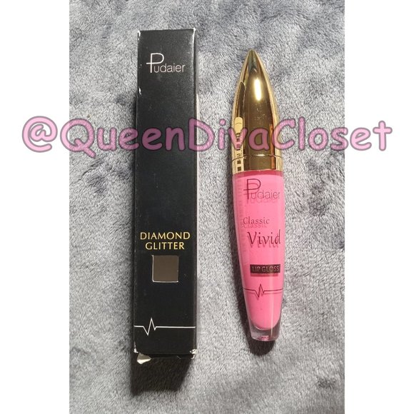 Lux Matte Bright Barbie Pink #01 Lasting Glitter Gloss Liquid Lipstick Tint - Picture 3 of 4